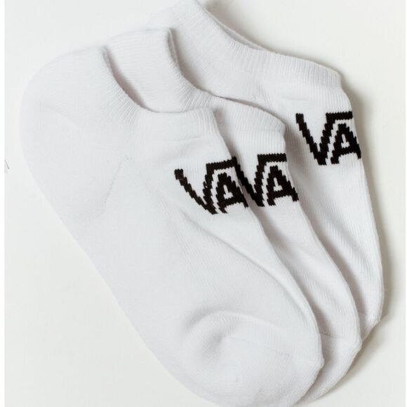 VANS UNISEX CLASSIC THREE PACK WHITE KICK IT NO SHOW SOCKS NWT - Picture 2 of 3